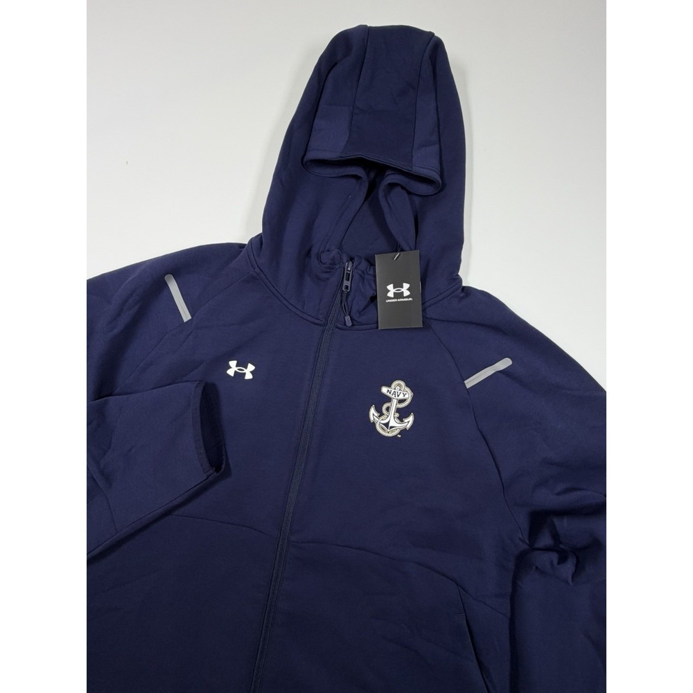 Under Armour Mens XL Navy Midshipmen Anchor Full Zip Hoodie Jacket UW8003190 NWT